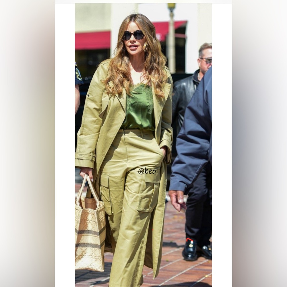 ViNtAge NwT FuLl ziP liMe grEen tReNch c0aT